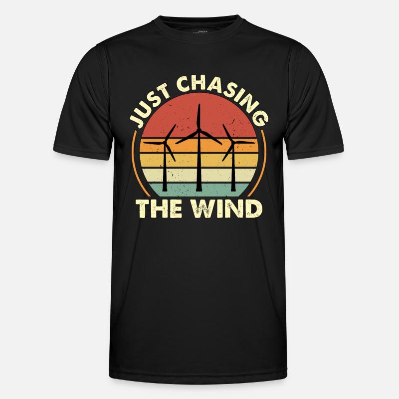 Wind Turbine Tech Just Chasing The Wind Technician Männer Funktions-T-Shirt