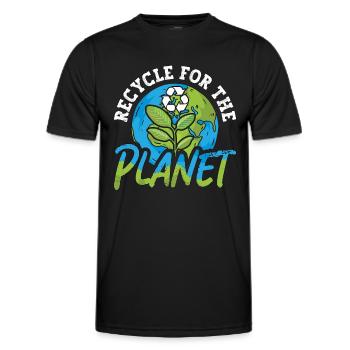 Recyclage du changement climatique pour la planète Terre Mère - T-shirt sport Homme - noir - Devant - AI Model Male 178 dark (178cm)