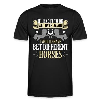 Les courses de chevaux si j’avais à faire partout dans les courses de chevaux - T-shirt sport Homme - noir - Devant - AI Model Male 178 dark (178cm)