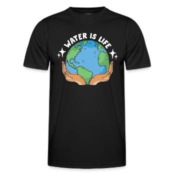 Global Warming Water Is Life Environment Activism - Men's Functional T-Shirt - black - Front - AI Model Male 178 dark (178cm)