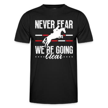 Show Jumping Never Fear We're Horses Show Jumper - Männer Funktions-T-Shirt - Schwarz - Vorne - AI Model Male 178 dark (178cm)