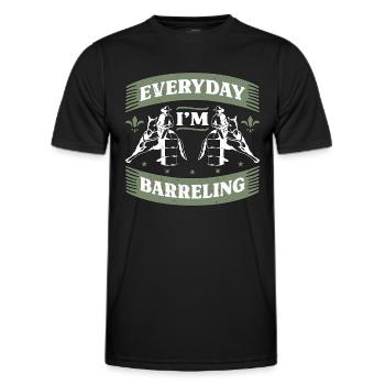 Barrel Racing Everyday I'm Barreling Barrel Race - Men's Functional T-Shirt - black - Front - AI Model Male 178 dark (178cm)