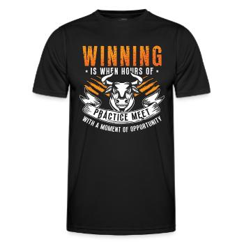 Steer Wrestling Winning Is When Hours Team Roping - Männer Funktions-T-Shirt - Schwarz - Vorne - AI Model Male 178 dark (178cm)