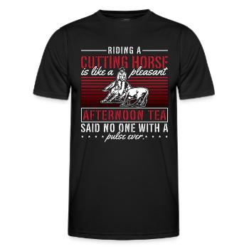 Cutting Horse Riding A Cutting Horse Steer Roping - Men's Functional T-Shirt - black - Front - AI Model Male 178 dark (178cm)