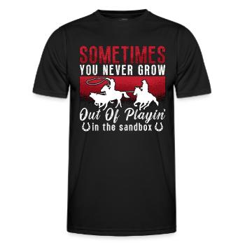 Cutting Horse Sometimes You Never Grow Out Rodeo - Men's Functional T-Shirt - black - Front - AI Model Male 178 dark (178cm)