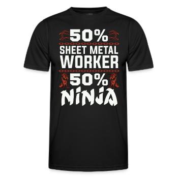 Sheet Metal Worker 50% Sheet Metal Worker Mechanic - Men's Functional T-Shirt - black - Front - AI Model Male 178 dark (178cm)