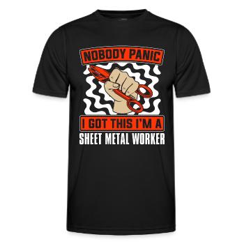 Sheet Metal Worker Nobody Panic I Got This Welder - Men's Functional T-Shirt - black - Front - AI Model Male 178 dark (178cm)