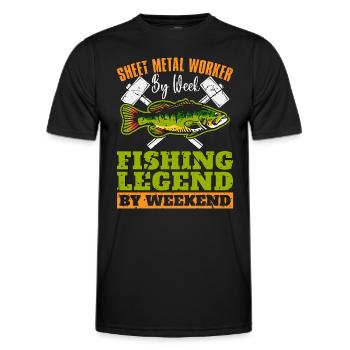 Sheet Metal Worker By Week Fishing Welder Mechanic - Men's Functional T-Shirt - black - Front - AI Model Male 178 dark (178cm)