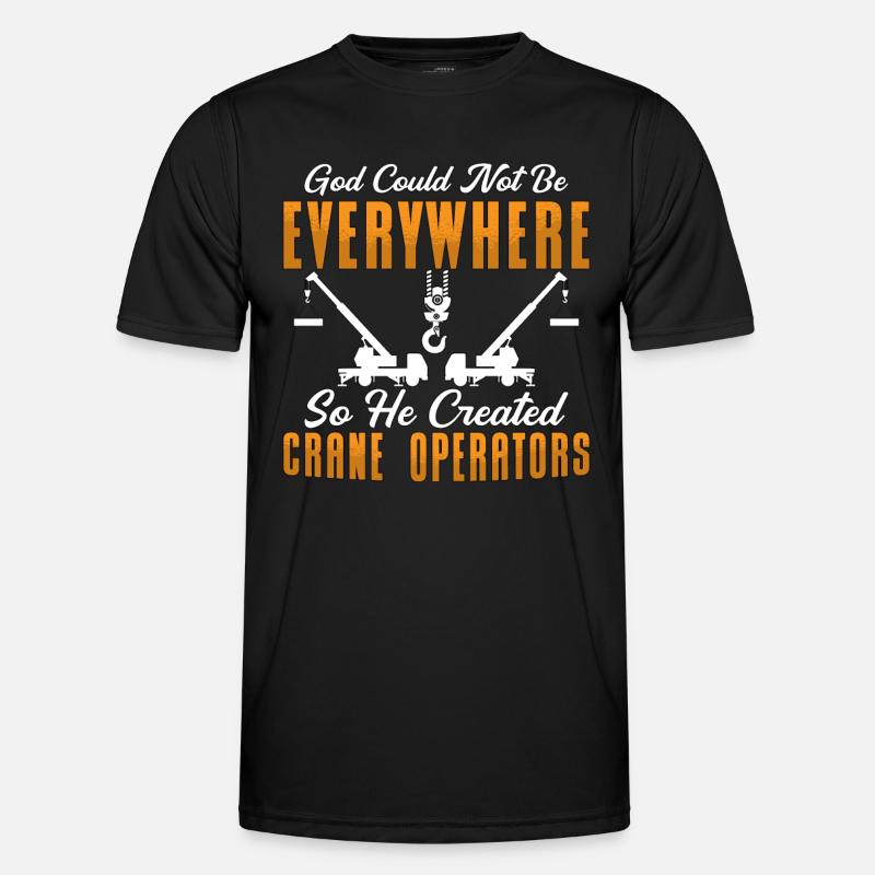 Kranführer Kran Kranfahrer Bauarbeiter Geschenk - Männer Funktions-T-Shirt - Schwarz