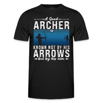 Archery A Good Archer Is Bowhunter Shooting Archer - Männer Funktions-T-Shirt - Schwarz - Vorne - AI Model Male 178 dark (178cm)