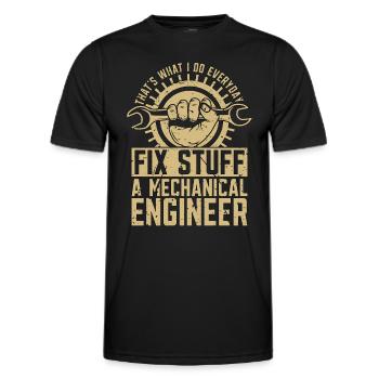 Le génie mécanique c’est ce que je fais Mécanique - T-shirt sport Homme - noir - Devant - AI Model Male 178 dark (178cm)