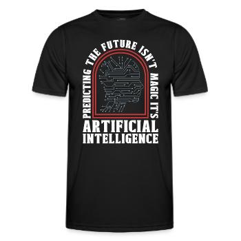 Artificial Intelligence Predicting The Future - Men's Functional T-Shirt - black - Front - AI Model Male 178 dark (178cm)