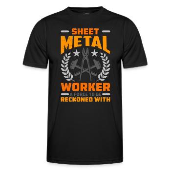 Sheet Metal Worker A Force To Fabricator Workers - Men's Functional T-Shirt - black - Front - AI Model Male 178 dark (178cm)