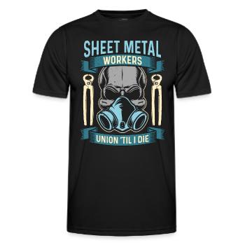 Sheet Metal Workers Union 'Til Fabricator Workers - Men's Functional T-Shirt - black - Front - AI Model Male 178 dark (178cm)