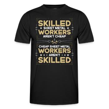 Sheet Metal Worker Skilled Sheet Metal Fabricators - Men's Functional T-Shirt - black - Front - AI Model Male 178 dark (178cm)