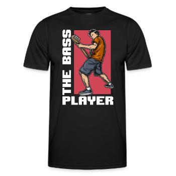 Bass Guitar The Bass Player Bassist Loves Guitar - Männer Funktions-T-Shirt - Schwarz - Vorne - AI Model Male 178 dark (178cm)