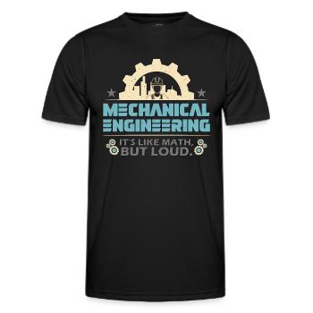 Le génie mécanique, c’est comme un ingénieur civil - T-shirt sport Homme - noir - Devant - AI Model Male 178 dark (178cm)
