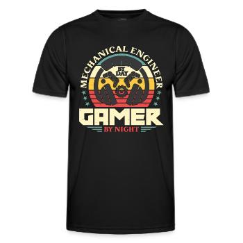Mechanical Engineer By Night Mechanic Engineer - Men's Functional T-Shirt - black - Front - AI Model Male 178 dark (178cm)
