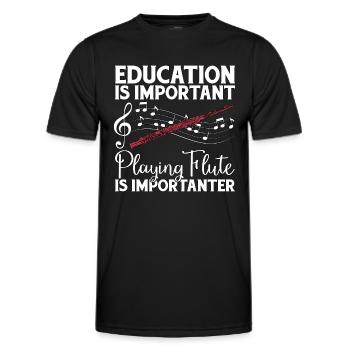 Flutes Education Is Important Instrument Flutist - Männer Funktions-T-Shirt - Schwarz - Vorne - AI Model Male 178 dark (178cm)