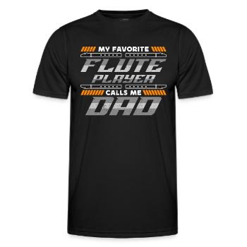 Flutes My Favorite Flute Player Instrument Flutist - Männer Funktions-T-Shirt - Schwarz - Vorne - AI Model Male 178 dark (178cm)