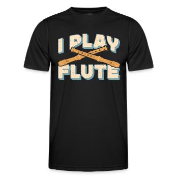 Flutes I Play Flute Woodwind Marching Band Flutist - Männer Funktions-T-Shirt - Schwarz - Vorne - AI Model Male 178 dark (178cm)