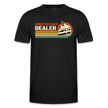 Cheesecake Dealer Retro Desserts Cheesecake Lover - Men's Functional T-Shirt - black - Front - AI Model Male 178 dark (178cm)