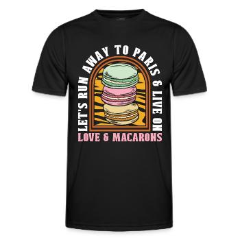Macaron Let's Run Away To Paris Snacking Macaroon - Men's Functional T-Shirt - black - Front - AI Model Male 178 dark (178cm)