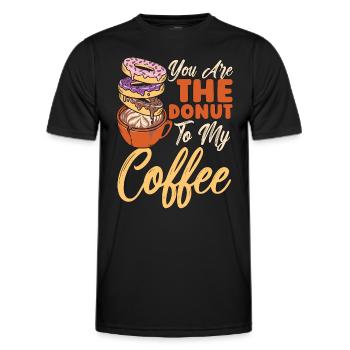Café et beignets que vous êtes le beignet au petit-déjeuner - T-shirt sport Homme - noir - Devant - AI Model Male 178 dark (178cm)