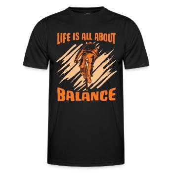 Bicycle Life Is All About Balance Biker Cyclist - Men's Functional T-Shirt - black - Front - AI Model Male 178 dark (178cm)