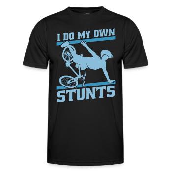 Bicycle I Do My Own Stunts Bicycling Biker Cyclist - Men's Functional T-Shirt - black - Front - AI Model Male 178 dark (178cm)