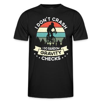 Bicycle I Don't Crash I Do Retro Bicycling Cyclist - Men's Functional T-Shirt - black - Front - AI Model Male 178 dark (178cm)