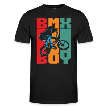 BMX Racing BMX Boy Retro Loves Bicyclette Cyclist - Männer Funktions-T-Shirt - Schwarz - Vorne - AI Model Male 178 dark (178cm)