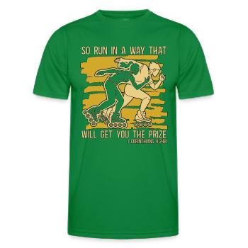 Speed Skating So Run In A Way That Loves Skating - Men's Functional T-Shirt - kelly green - Front - AI Model Male 178 dark (178cm)