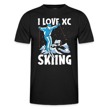 Ski de fond J’adore le ski de fond Sports d’hiver - T-shirt sport Homme - noir - Devant - AI Model Male 178 dark (178cm)