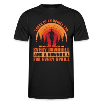 Trail Running There Is An Uphill For Trail Race - Men's Functional T-Shirt - black - Front - AI Model Male 178 dark (178cm)