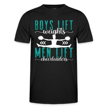 Cheerleading Boys Lift Weights Men Lift Cheering - Männer Funktions-T-Shirt - Schwarz - Vorne - AI Model Male 178 dark (178cm)