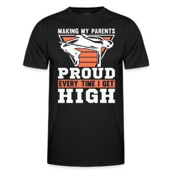 High Jump Making Parents Proud Every Time Jumping - Men's Functional T-Shirt - black - Front - AI Model Male 178 dark (178cm)