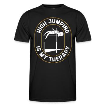 High Jump Is My Therapy Athletics Running Jumping - Men's Functional T-Shirt - black - Front - AI Model Male 178 dark (178cm)