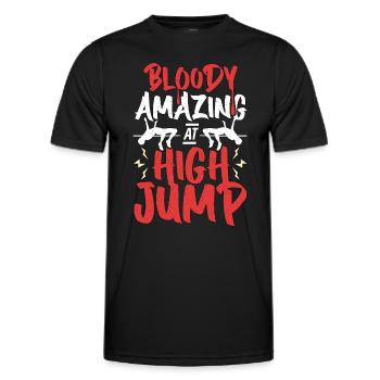 High Jump Bloody Amazing At Long Jump Running - Men's Functional T-Shirt - black - Front - AI Model Male 178 dark (178cm)