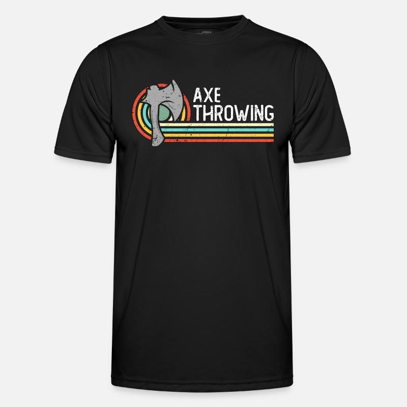 Axe Throwing Retro Woodworking Hatchet Thrower Men's Functional T-Shirt