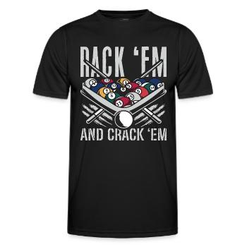 Cue Sports Rack 'Em And Crack Snooker Pool Player - Männer Funktions-T-Shirt - Schwarz - Vorne - AI Model Male 178 dark (178cm)
