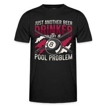 Cue Sports Just Another Beer Drinker With Snooker - Men's Functional T-Shirt - black - Front - AI Model Male 178 dark (178cm)