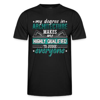 Architecture Mon diplôme en ingénierie de l’architecture - T-shirt sport Homme - noir - Devant - AI Model Male 178 dark (178cm)