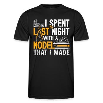 Architecture I Spent The Night With Architectural - Men's Functional T-Shirt - black - Front - AI Model Male 178 dark (178cm)