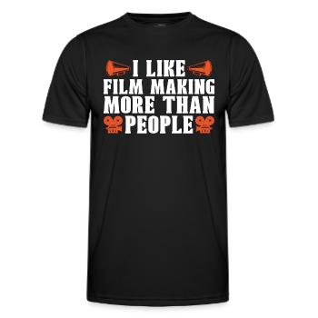 Cinéma J’aime faire plus de film Réalisateur de caméra - T-shirt sport Homme - noir - Devant - AI Model Male 178 dark (178cm)