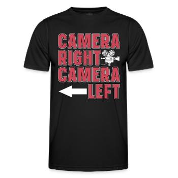 Caméra de tournage Caméra droite Réalisateur de film gauche - T-shirt sport Homme - noir - Devant - AI Model Male 178 dark (178cm)
