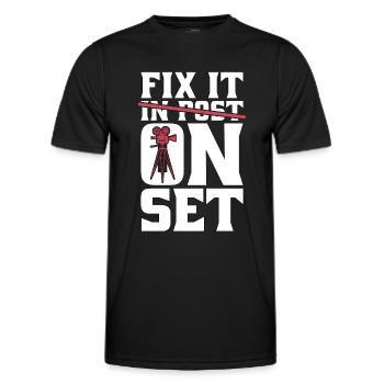 Cinéaste Fix It On Set Directeur de la photographie Cinéaste - T-shirt sport Homme - noir - Devant - AI Model Male 178 dark (178cm)