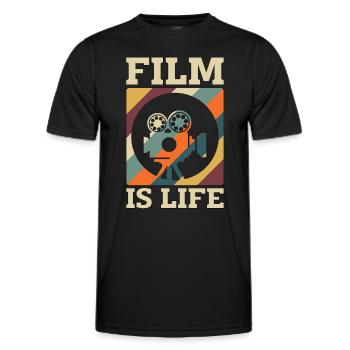 Film Réalisateur Is Life Retro Réalisateur Cinéaste - T-shirt sport Homme - noir - Devant - AI Model Male 178 dark (178cm)