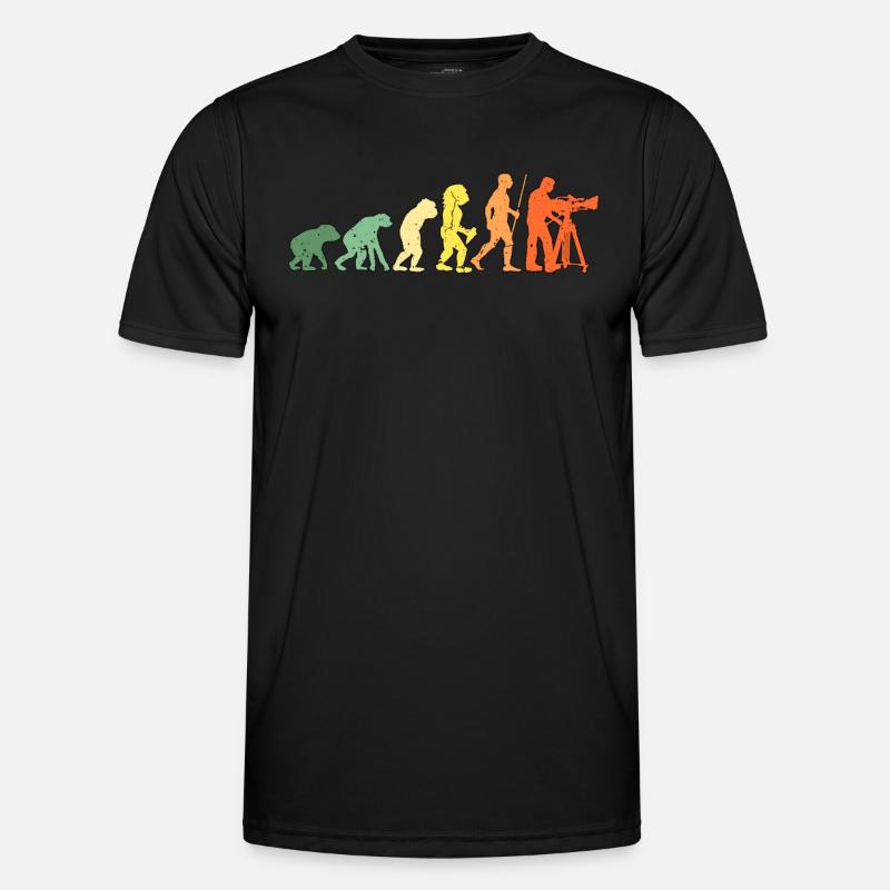 Camera Operator Evolution Retro Video Producer Men's Functional T-Shirt