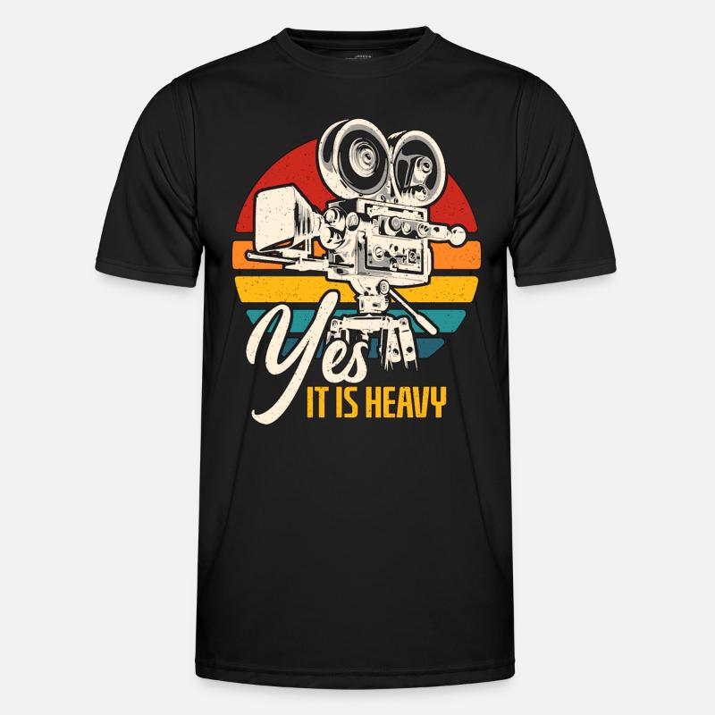 Camera Operator Yes It Is Heavy Retro Video Shoots Männer Funktions-T-Shirt